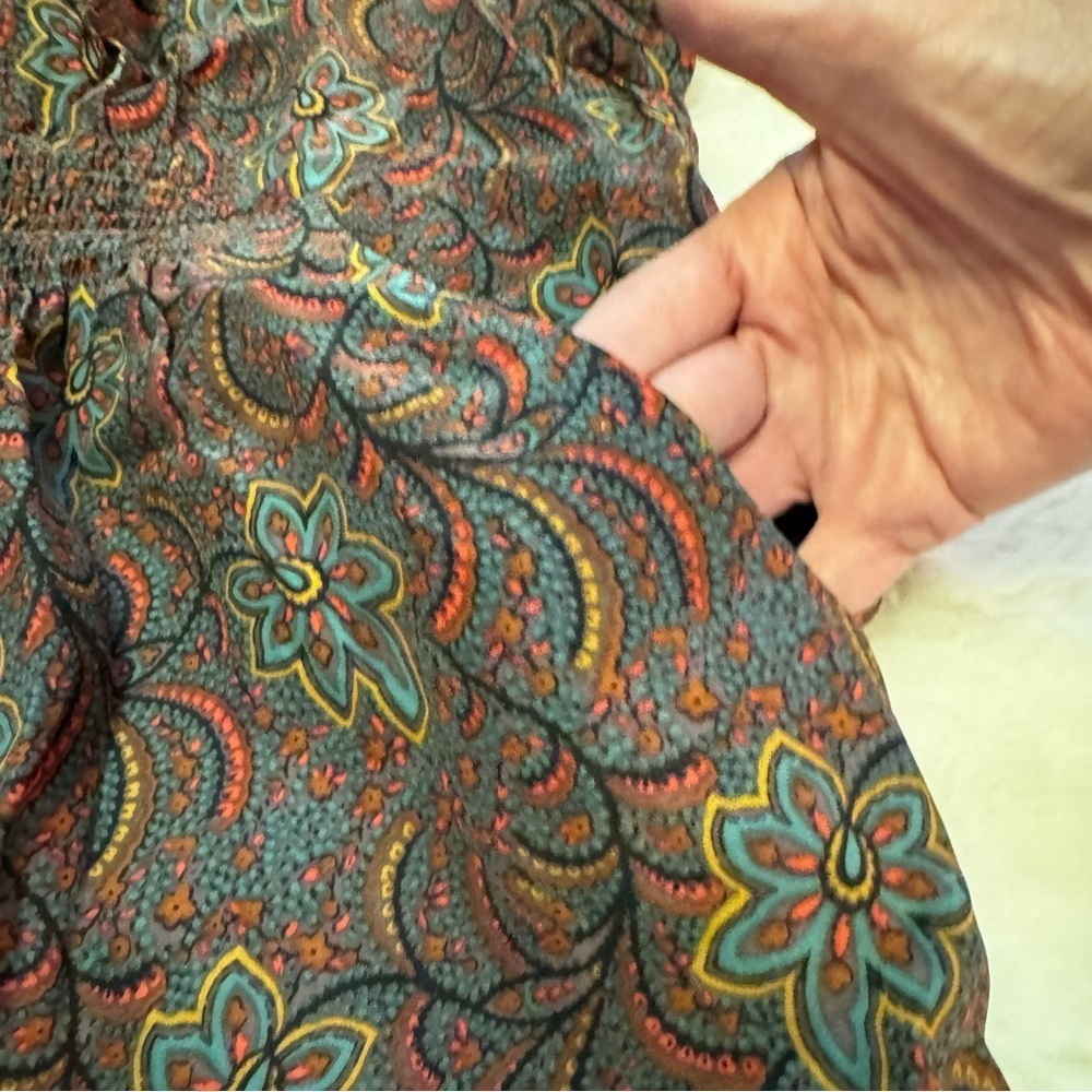 Moda International Women's Multicolor Paisley Blouse Top Shirt Size Small Silk - Picture 13 of 13